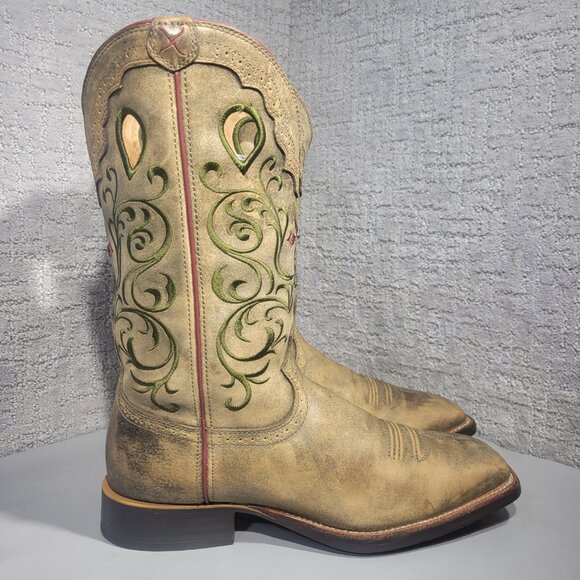 Twisted X Ruff Stock Men's Size 13D Brown Leather Stitched Western Boots MRS0027 - Picture 4 of 11